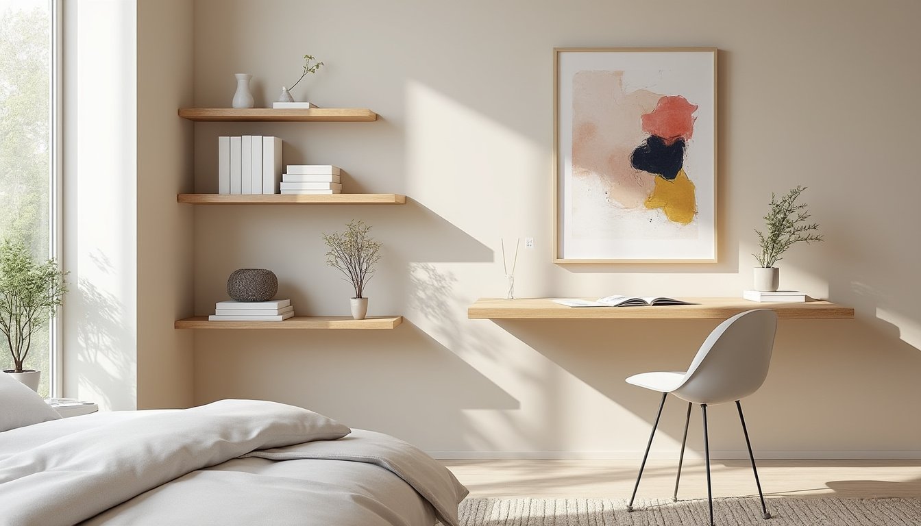 Idées de rangements muraux pour une chambre minimaliste