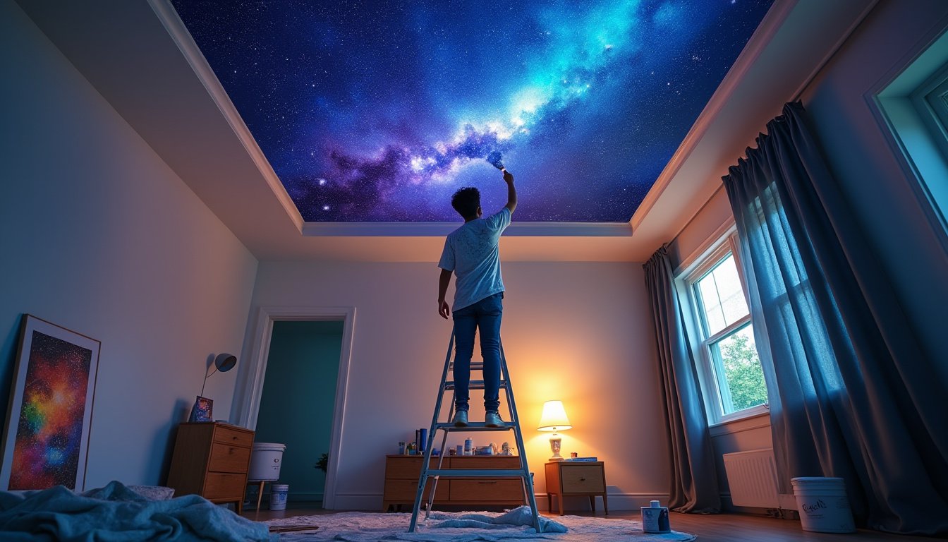 DIY : Peindre un plafond avec un effet ciel étoilé